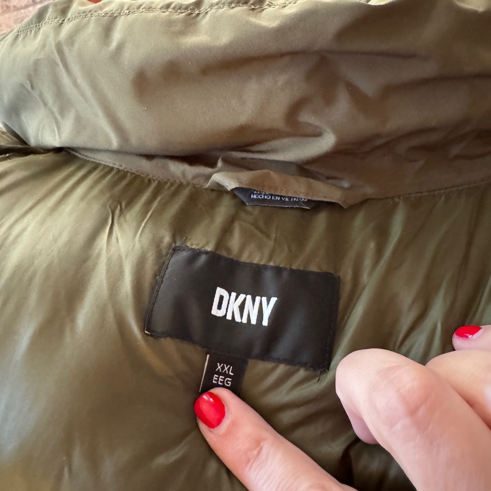 DKNY Women's Green Puffer Jacket